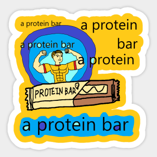 protein bar, protein bar vintage pattern Sticker